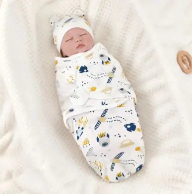 Cotton Swaddle Blanket & Hat Set | Newborn