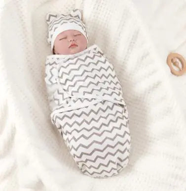 Cotton Swaddle Blanket & Hat Set | Newborn